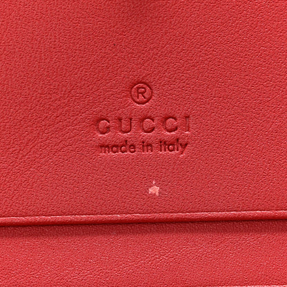 Gucci GG Supreme Monogram Bosco Patch Card Case Wallet Beige Malva Hibiscus Red 7 of 8
