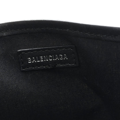 Balenciaga Cotton Canvas Satin Calfskin S Navy Cabas Natural Black 6 of 11
