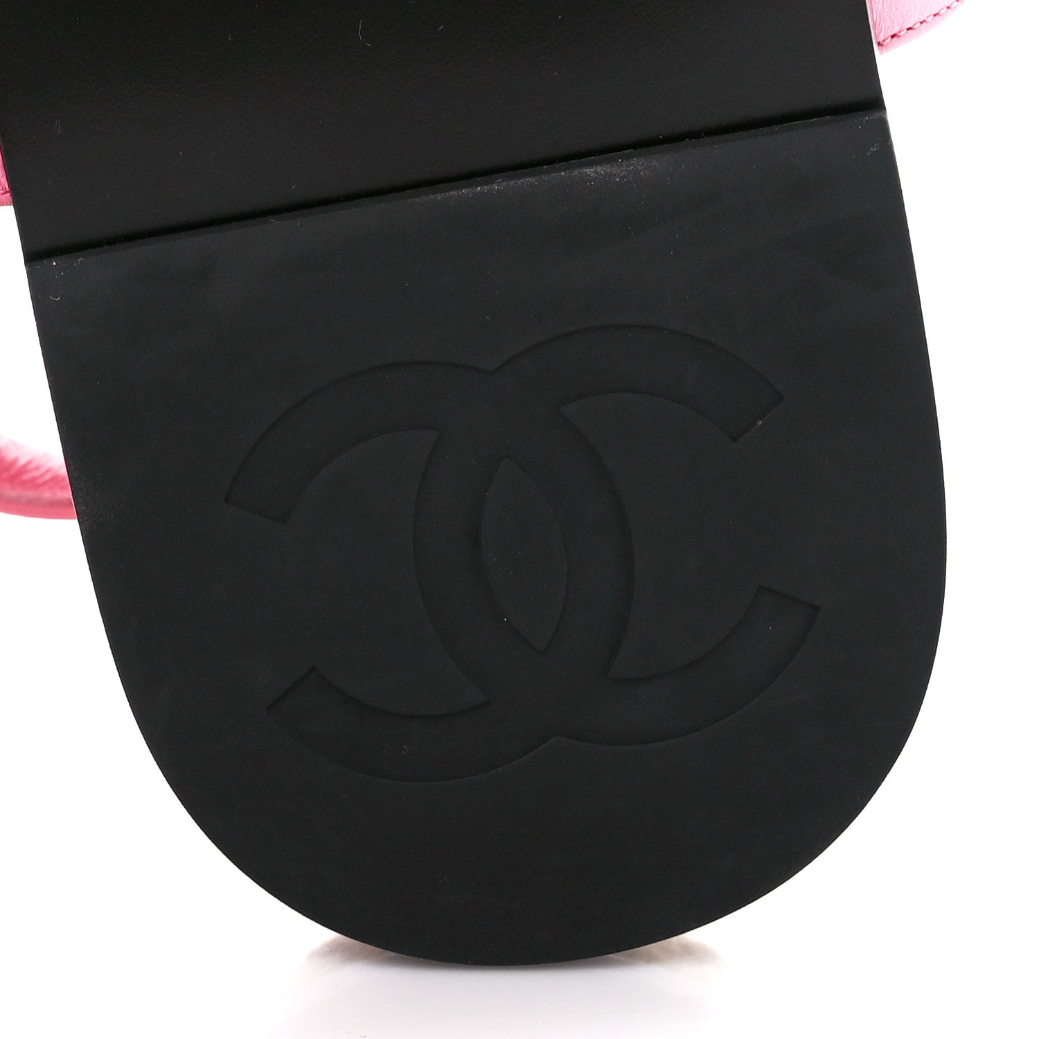 Chanel Stretch Fabric Lambskin CC Flat Sandals 37 Pink Black 7 of 9
