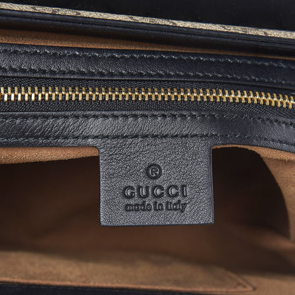 Gucci GG Supreme Monogram Calfskin Small Padlock Top Handle Bag Beige Black Cuir 6 of 9