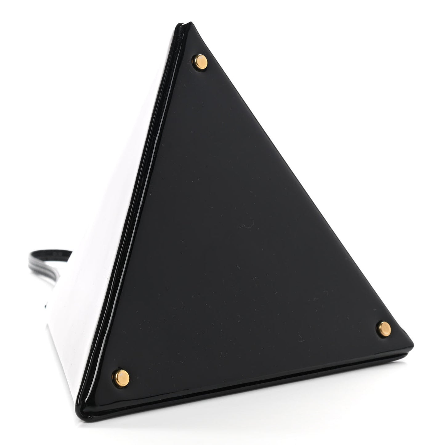 Patent Pyramid Clutch Black