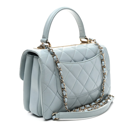 Chanel Lambskin Quilted Small Trendy CC Flap Dual Handle Bag Light Blue 3 of 10