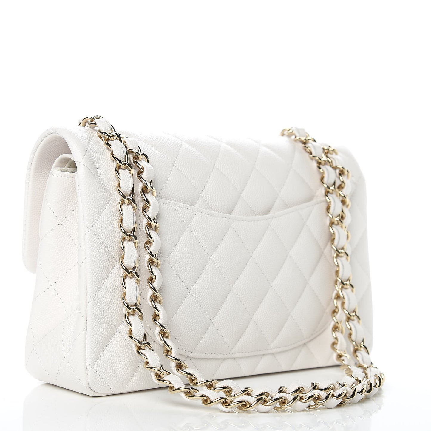 Caviar Quilted Small Double Flap White