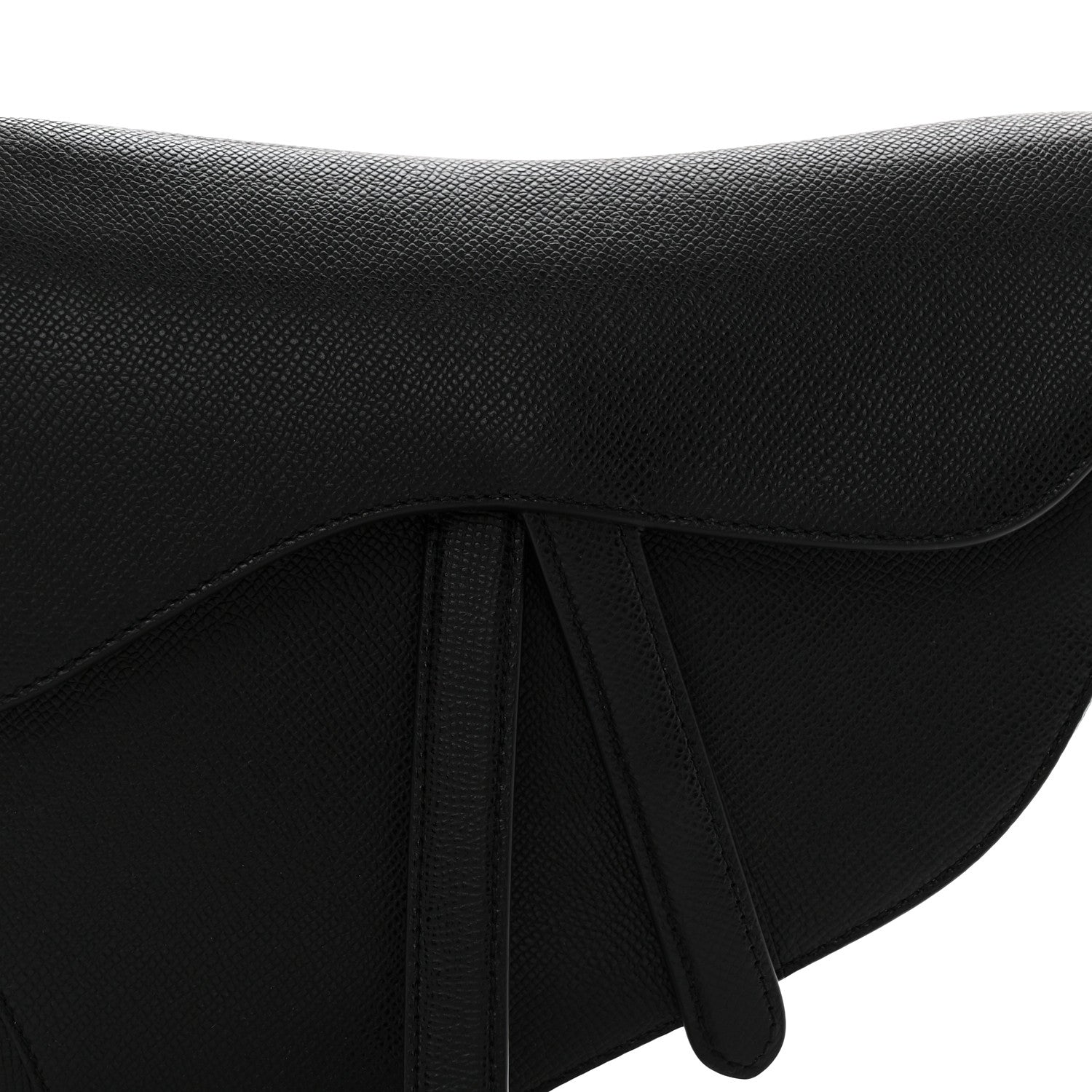 Christian Dior Grained Calfskin Saddle Bag Black 8 of 10