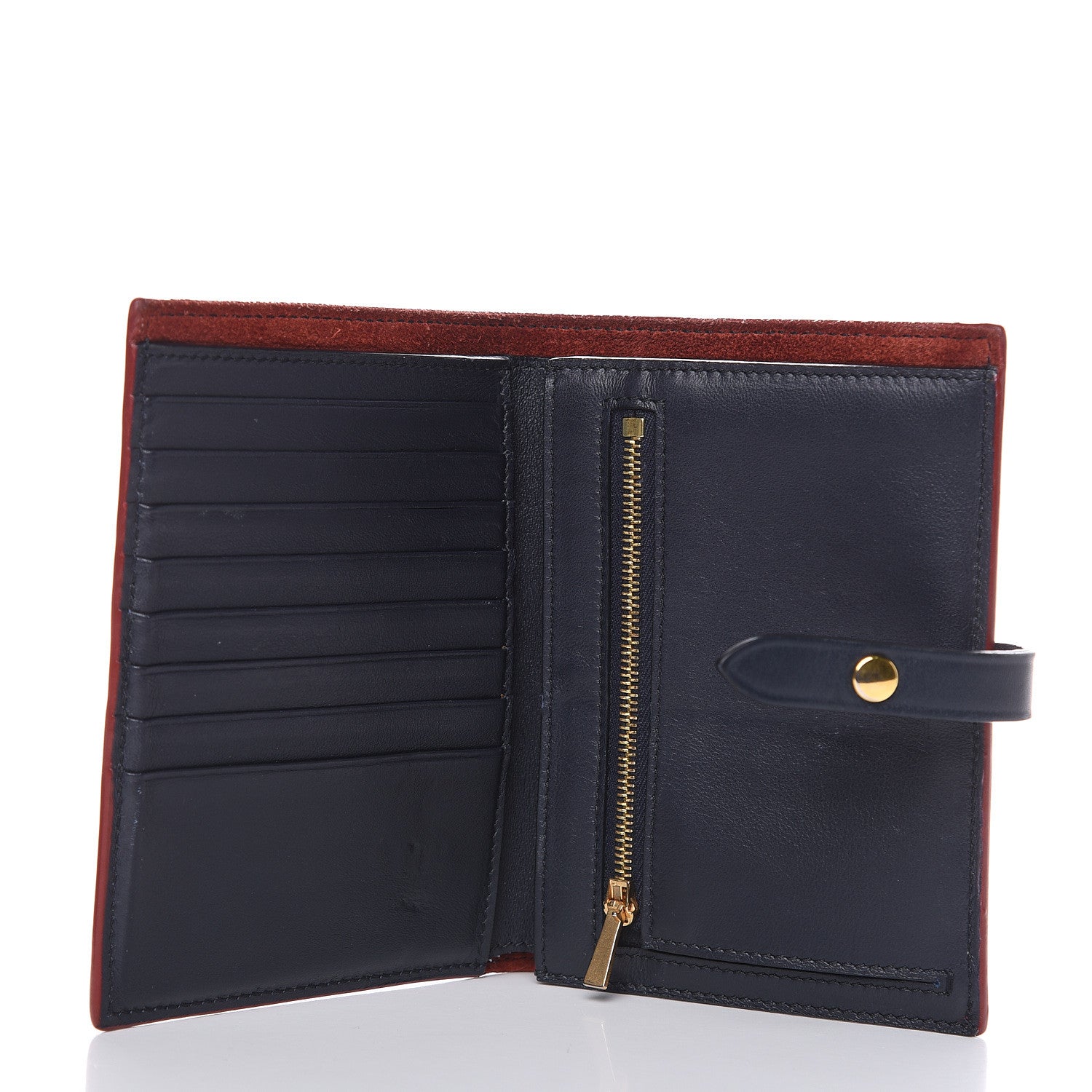 Celine Grained Calfskin Medium Multifunction Strap Wallet Coquelicot 5 of 9