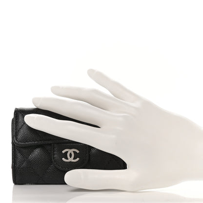 Chanel Caviar Quilted Classic 4 Key Holder Wallet Black 2 of 10