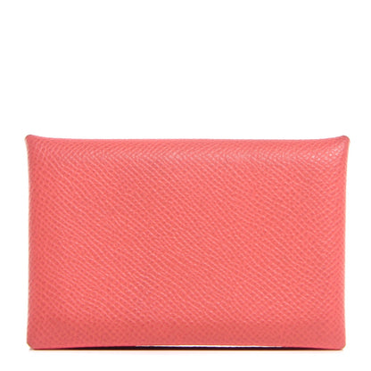 Hermes Epsom Calvi Card Case Rose Jaipur 1 of 7