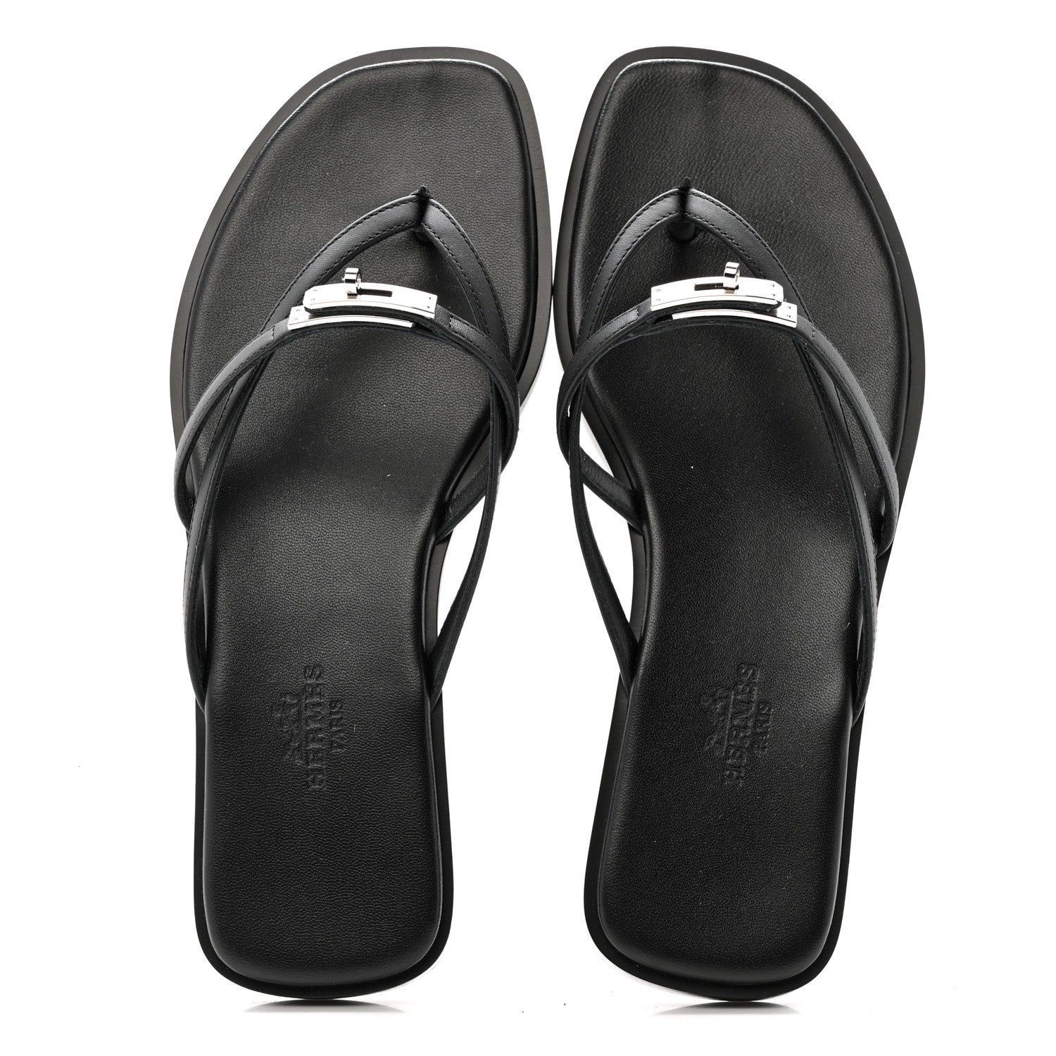 Hermes Calfskin Miss Sandals 36 Black 3 of 10