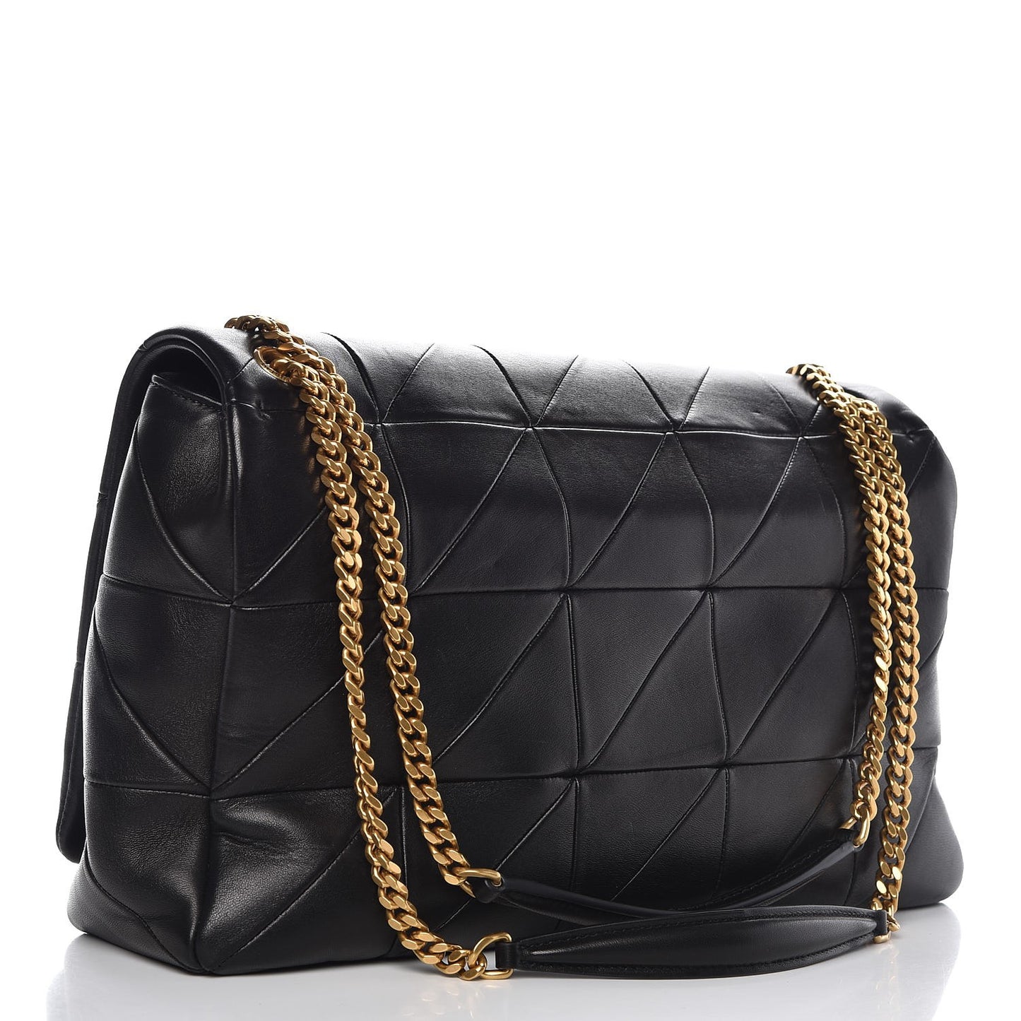 Lambskin Patchwork Monogram Large Jamie Black