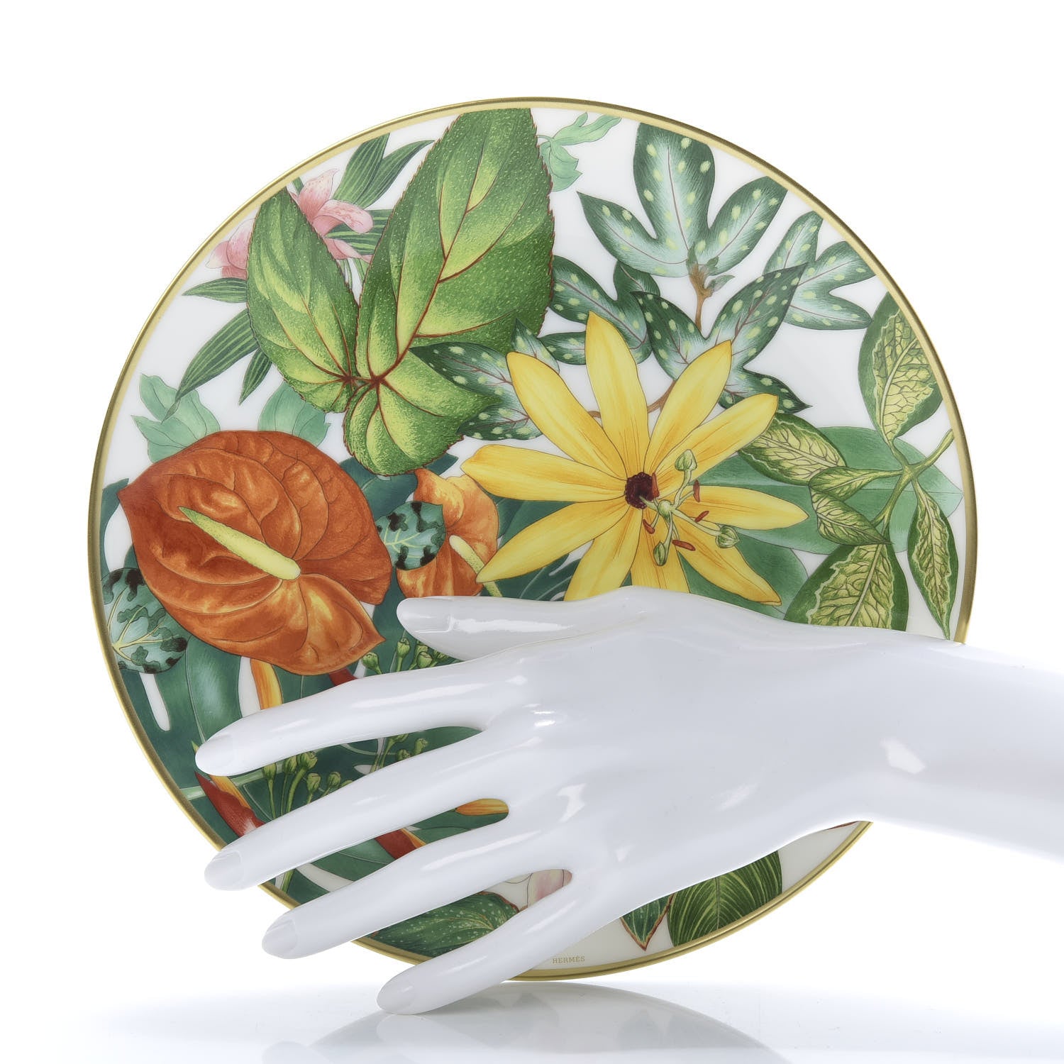 Hermes Porcelain Passifolia Dessert Plate N°2 Set of 2 2 of 6