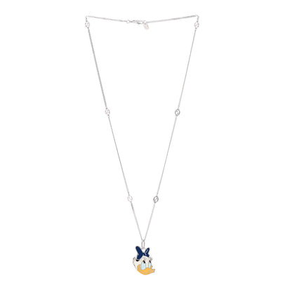 Gucci X DISNEY Sterling Silver Enamel Daisy Duck Pendant Necklace 3 of 6