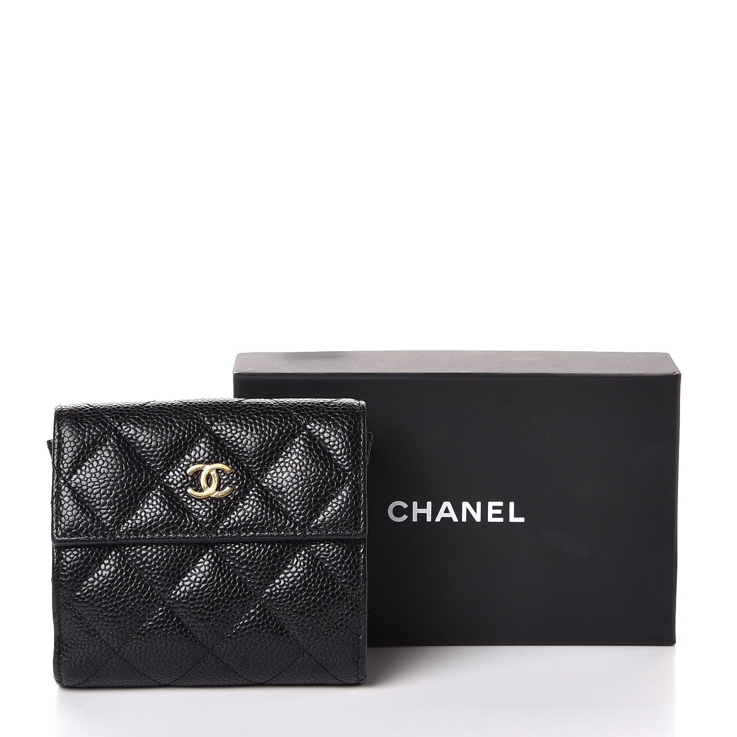 Chanel Caviar Quilted Compact French Flap Wallet Black 8 of 8