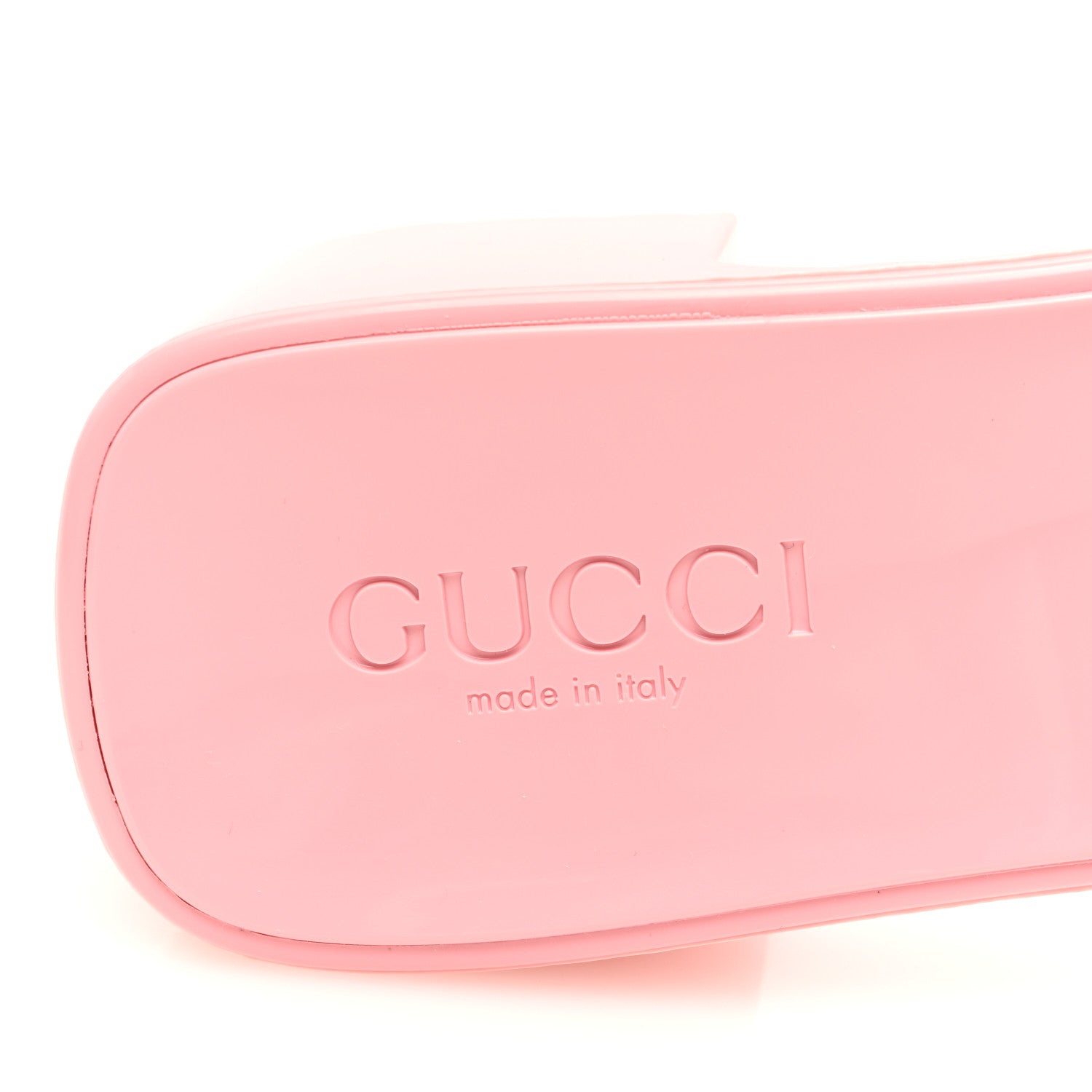 Gucci Rubber Gucci Logo Womens Platform 20/60mm Slide Sandals 38 Wild Rose 7 of 8