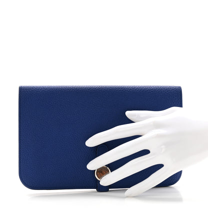 Hermes Togo Dogon Duo Wallet Bleu Electrique 2 of 8