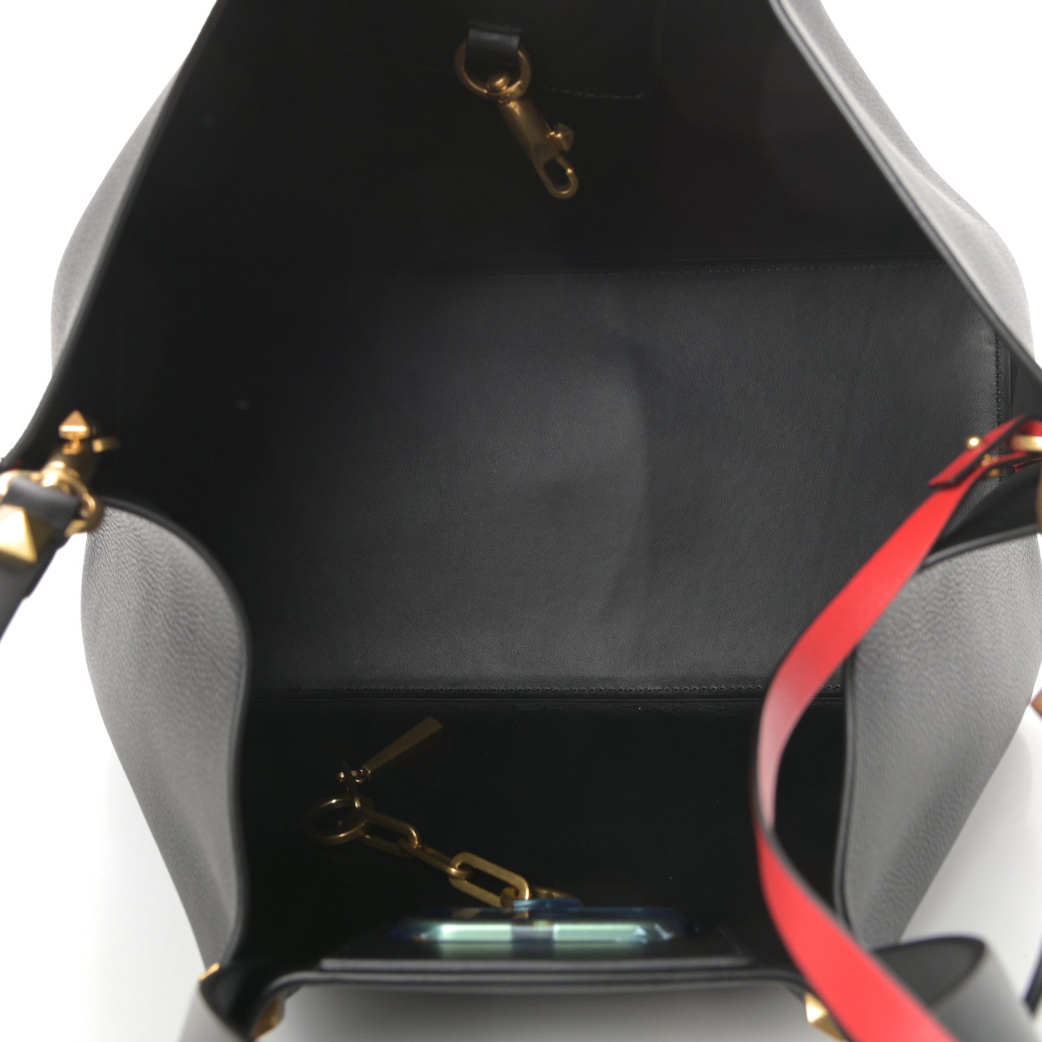 Valentino Garavani Grainy Calfskin Medium VLogo Escape Shopper Black 6 of 11