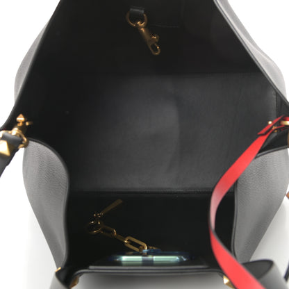 Valentino Garavani Grainy Calfskin Medium VLogo Escape Shopper Black 6 of 11