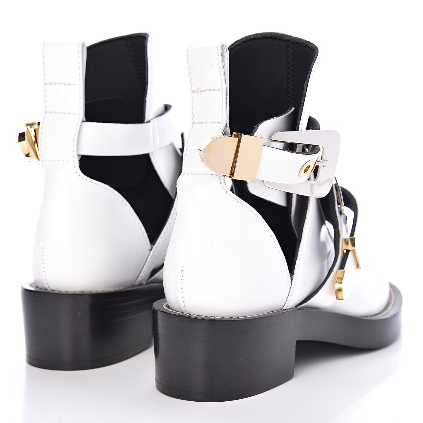 Brushed Calfskin Ceinture Ankle Boots 35 White