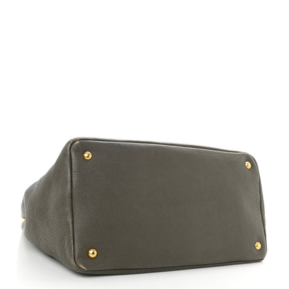 Prada Vitello Daino Tote Dark Green 3 of 19