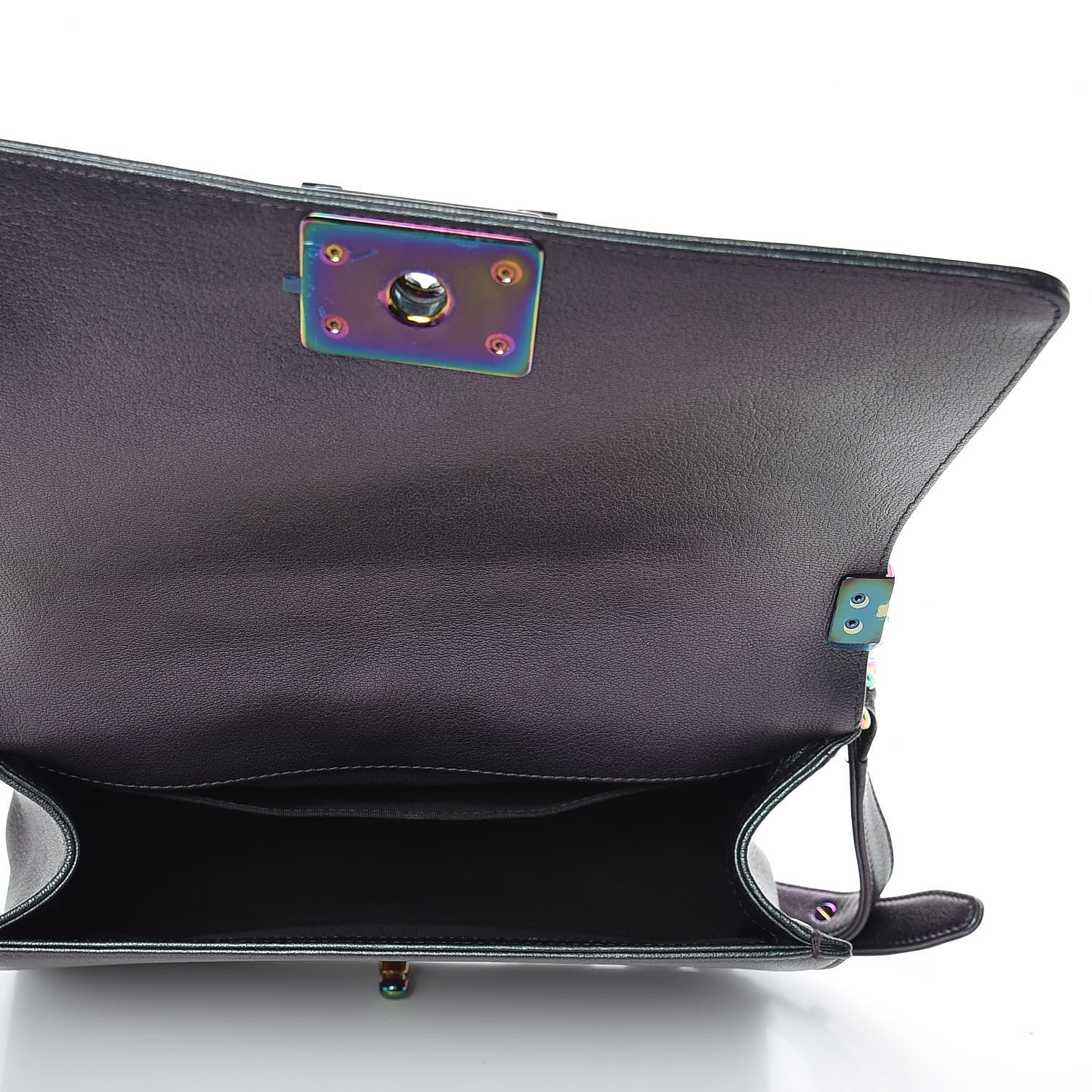 Chanel Iridescent Goatskin Quilted Medium Boy Flap Purple 5 of 9
