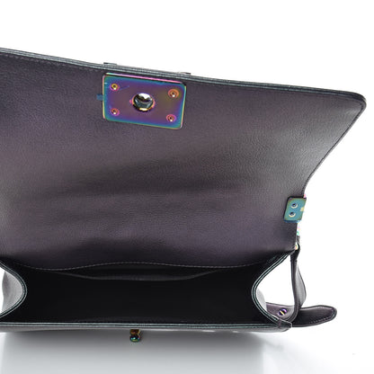 Chanel Iridescent Goatskin Quilted Medium Boy Flap Purple 5 of 9