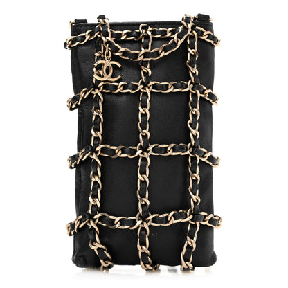 Chanel Lambskin Tech Me Out Clutch With Chain Black 1 of 12