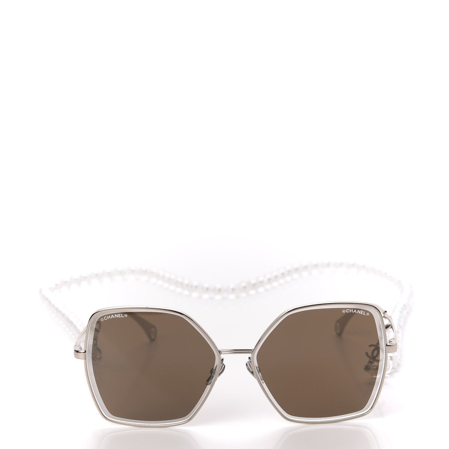 Chanel Butterfly Removable Pearl Chain Sunglasses 4262 Brown 2 of 10