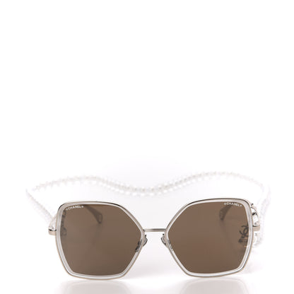 Chanel Butterfly Removable Pearl Chain Sunglasses 4262 Brown 2 of 10