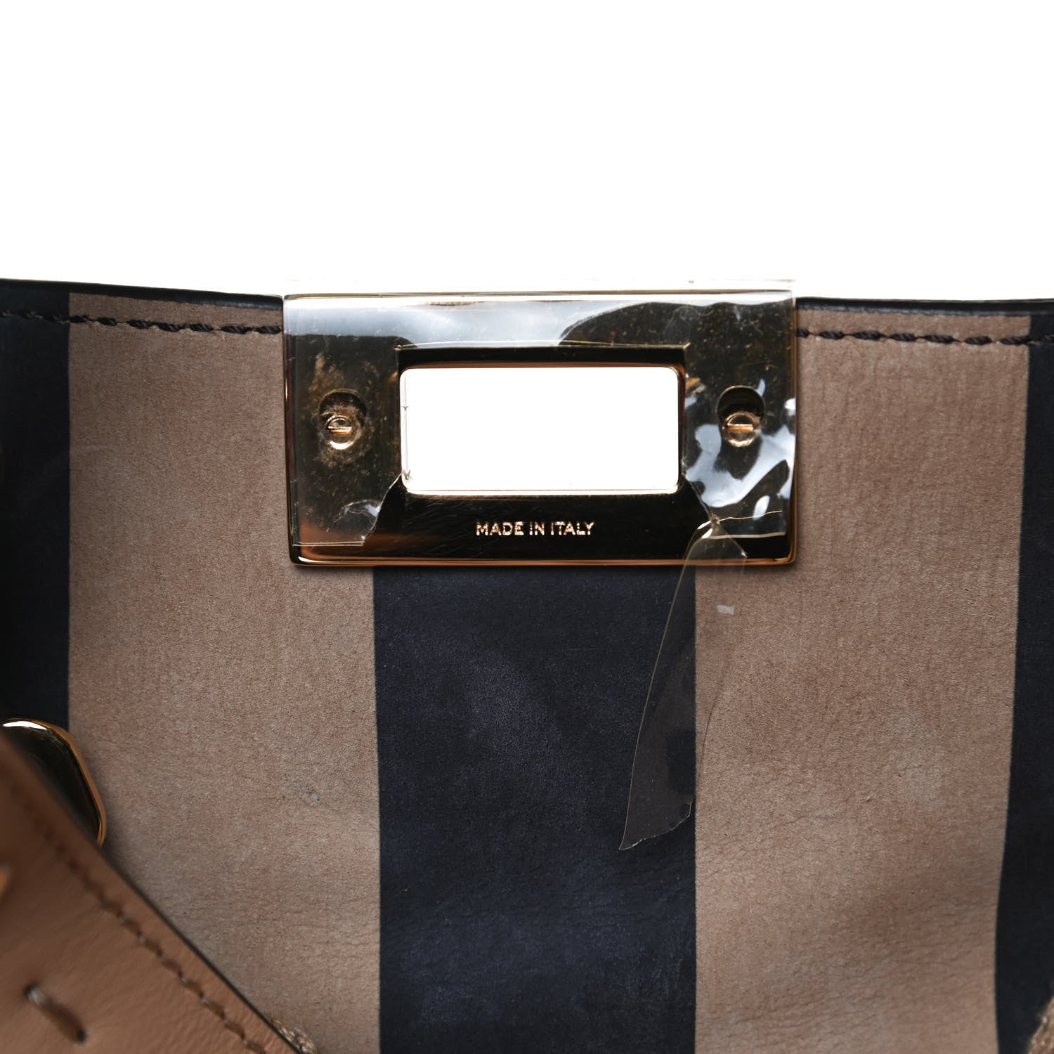 Fendi Vitello Seta Nabuk Pequin Medium Peekaboo X-Lite Cuoio Tabacco Moro 6 of 13