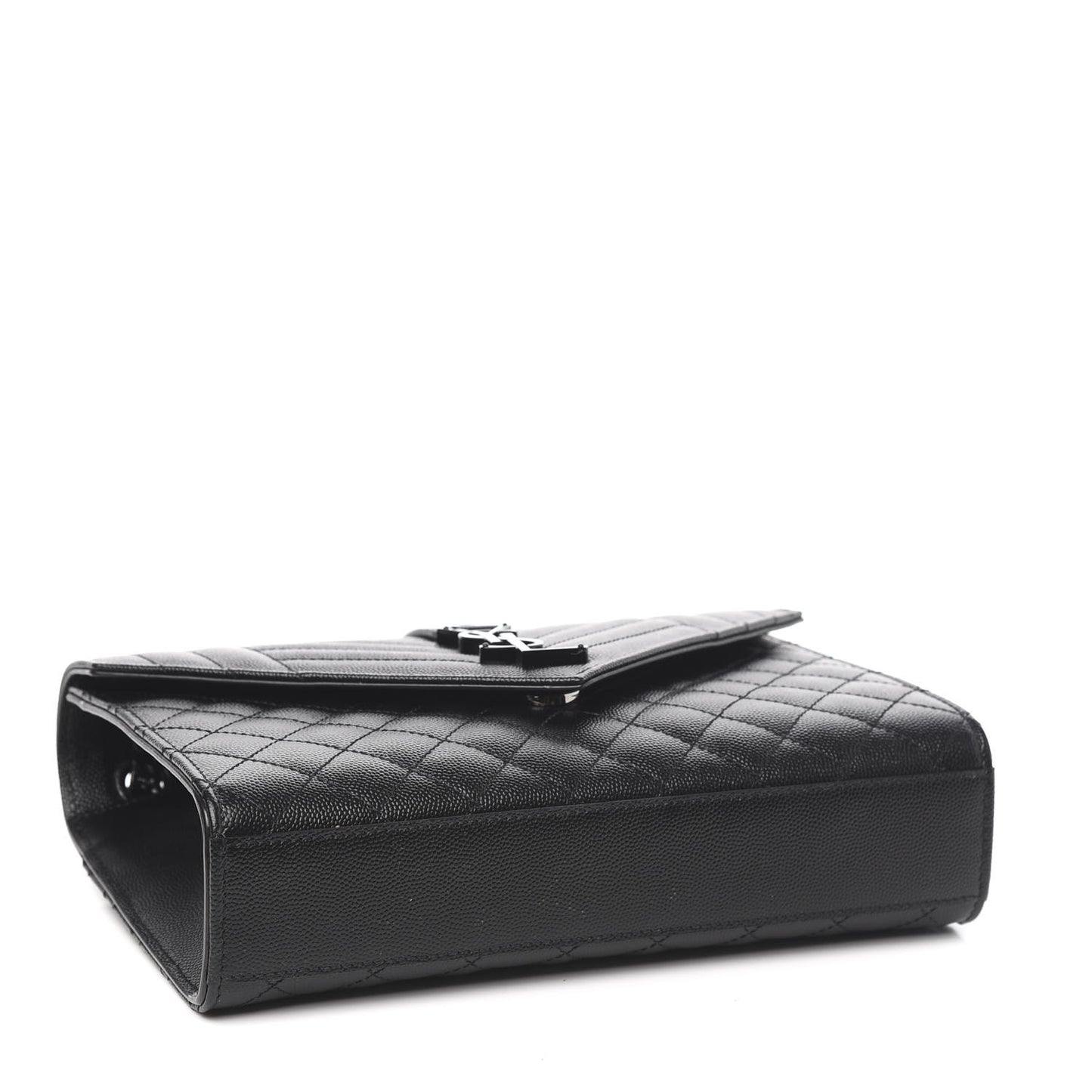 Grain De Poudre Textured Mixed Matelasse Triquilt Medium Monogram Satchel Black