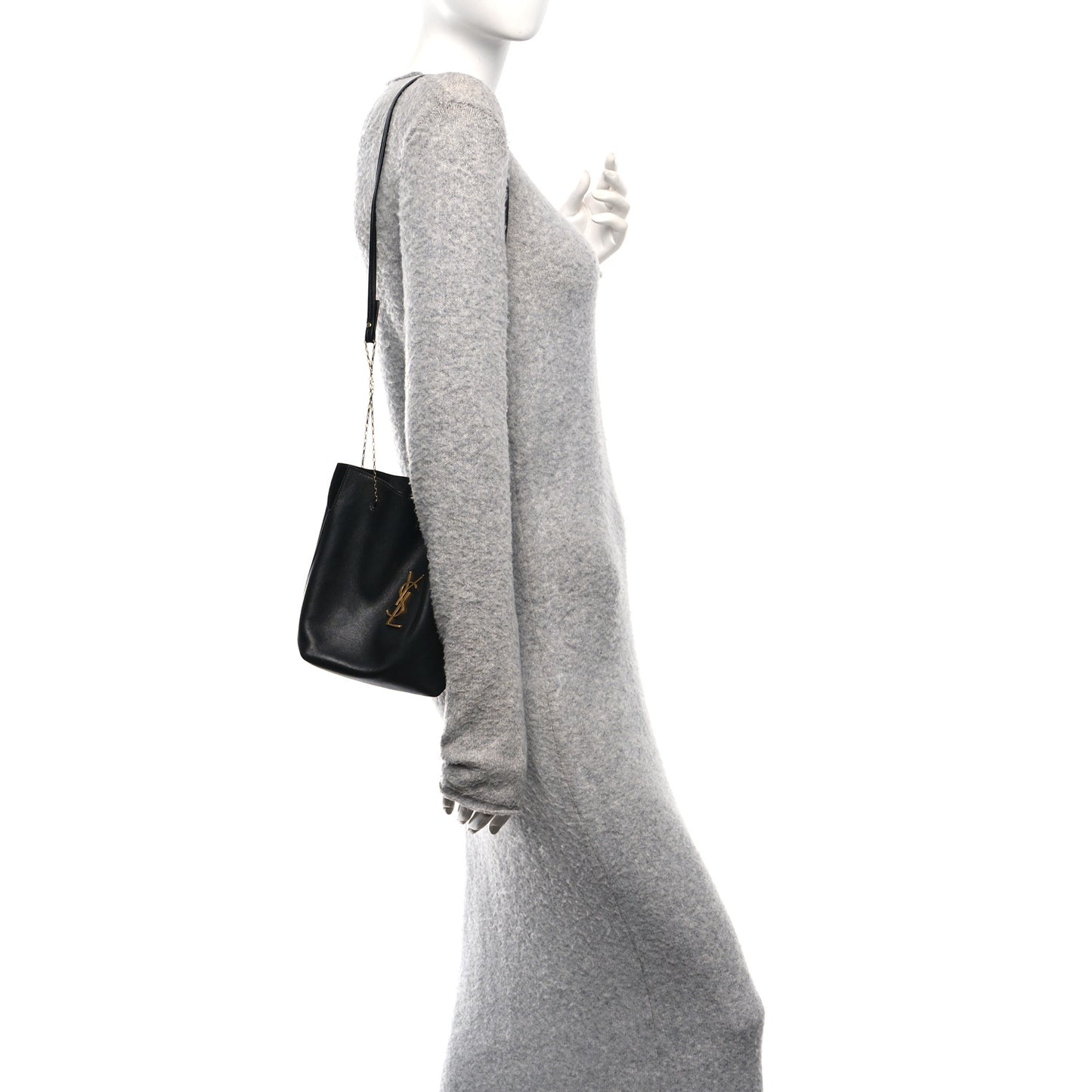 Lambskin Pochon Shoulder Bag Black