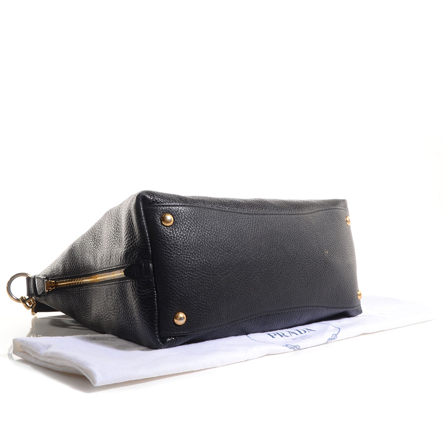 Prada Vitello Daino Side Zip Hobo Nero Black 4 of 12