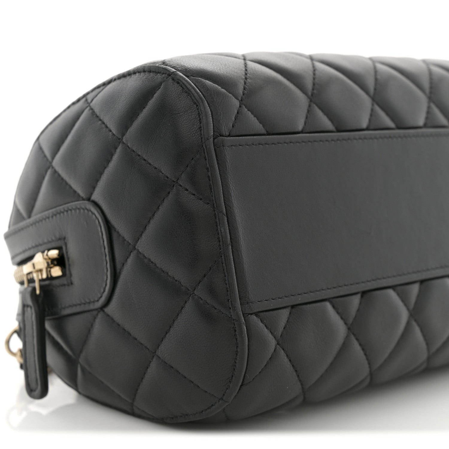 Chanel Lambskin Quilted Mini Bowling Bag Black 9 of 10