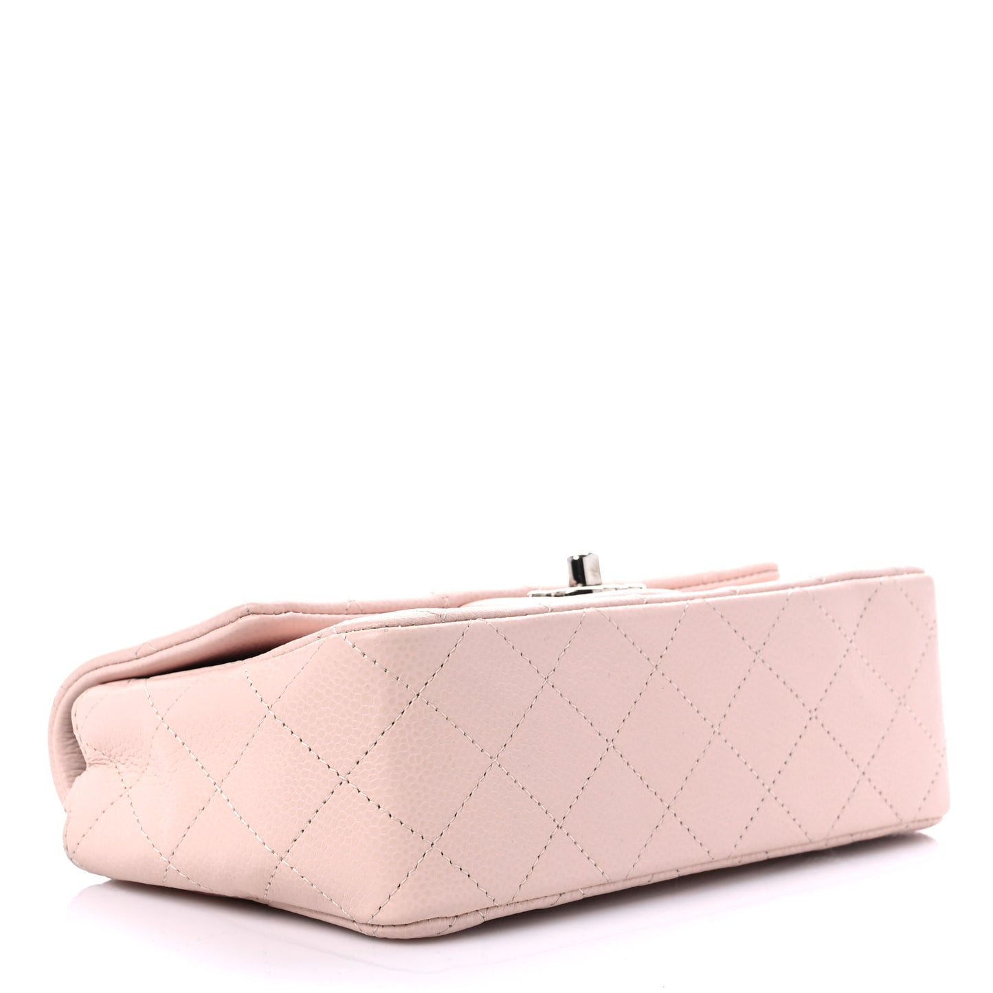 Caviar Quilted Mini Rectangular Flap Light Beige