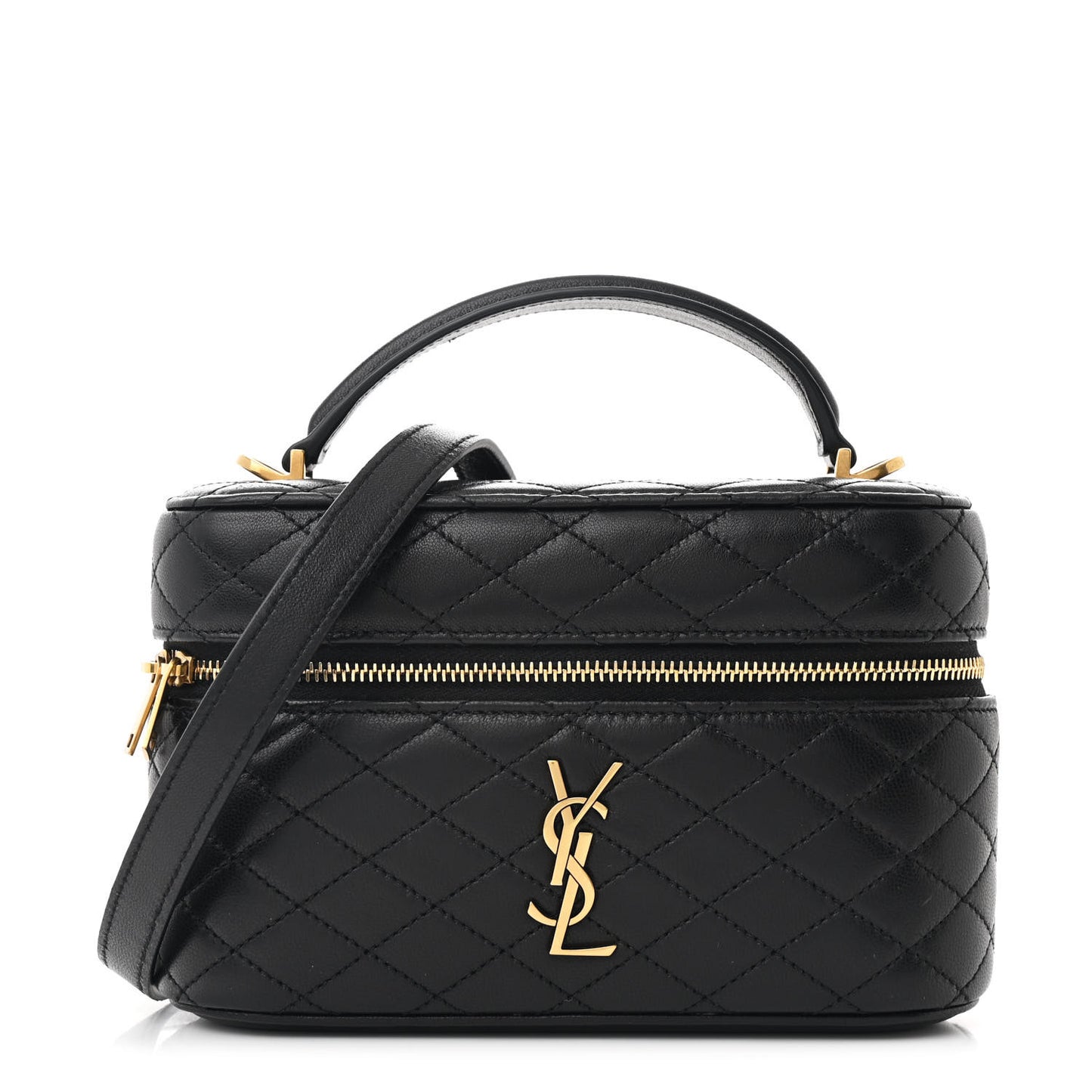 Lambskin Quilted Mini Gaby Vanity Case Black