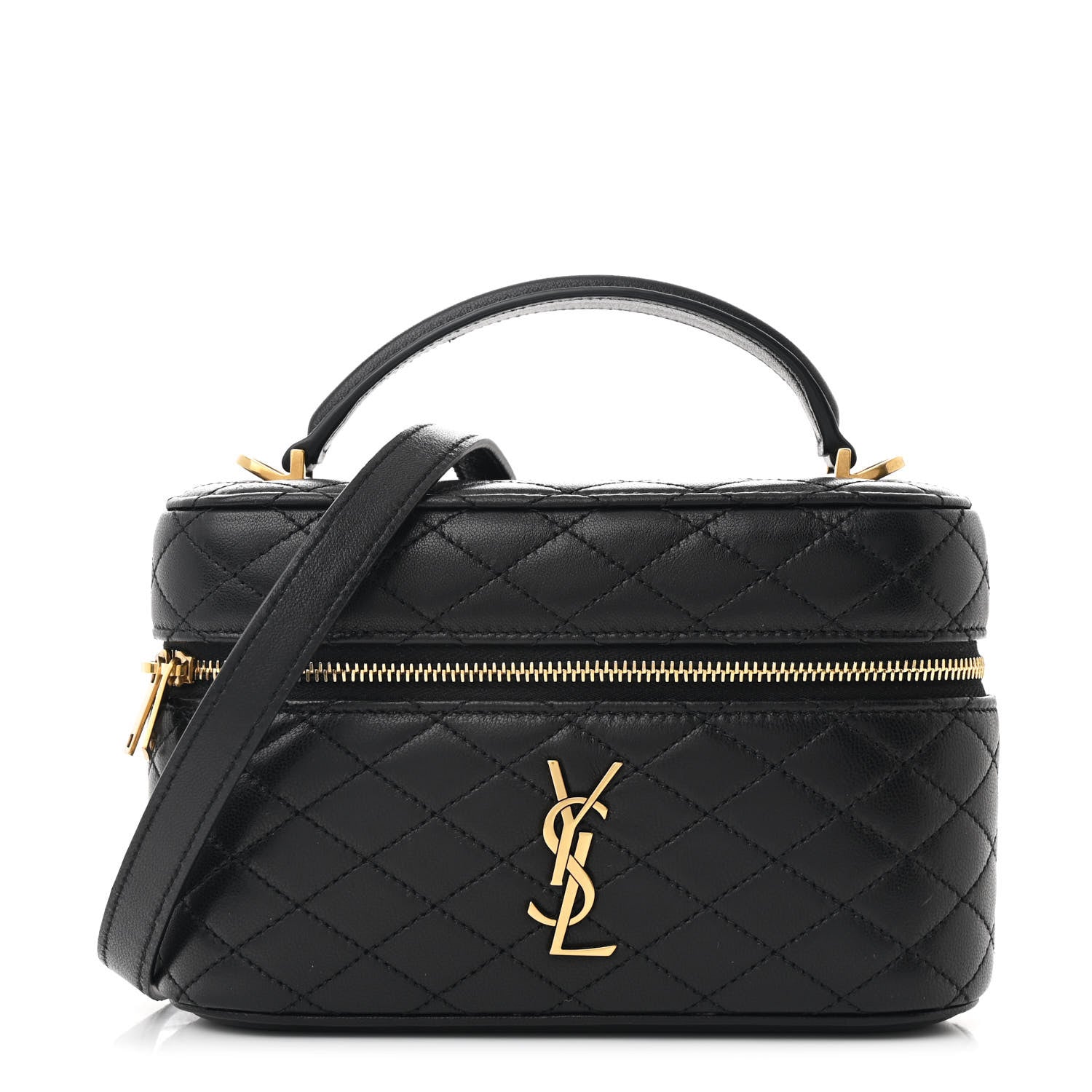 Saint Laurent Lambskin Quilted Mini Gaby Vanity Case Black 1 of 10