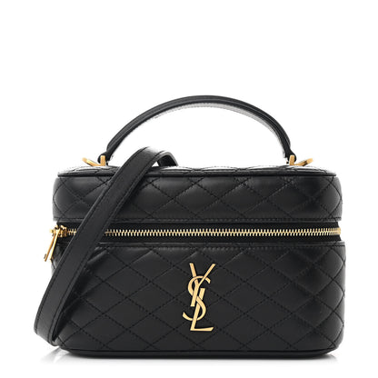 Saint Laurent Lambskin Quilted Mini Gaby Vanity Case Black 1 of 10