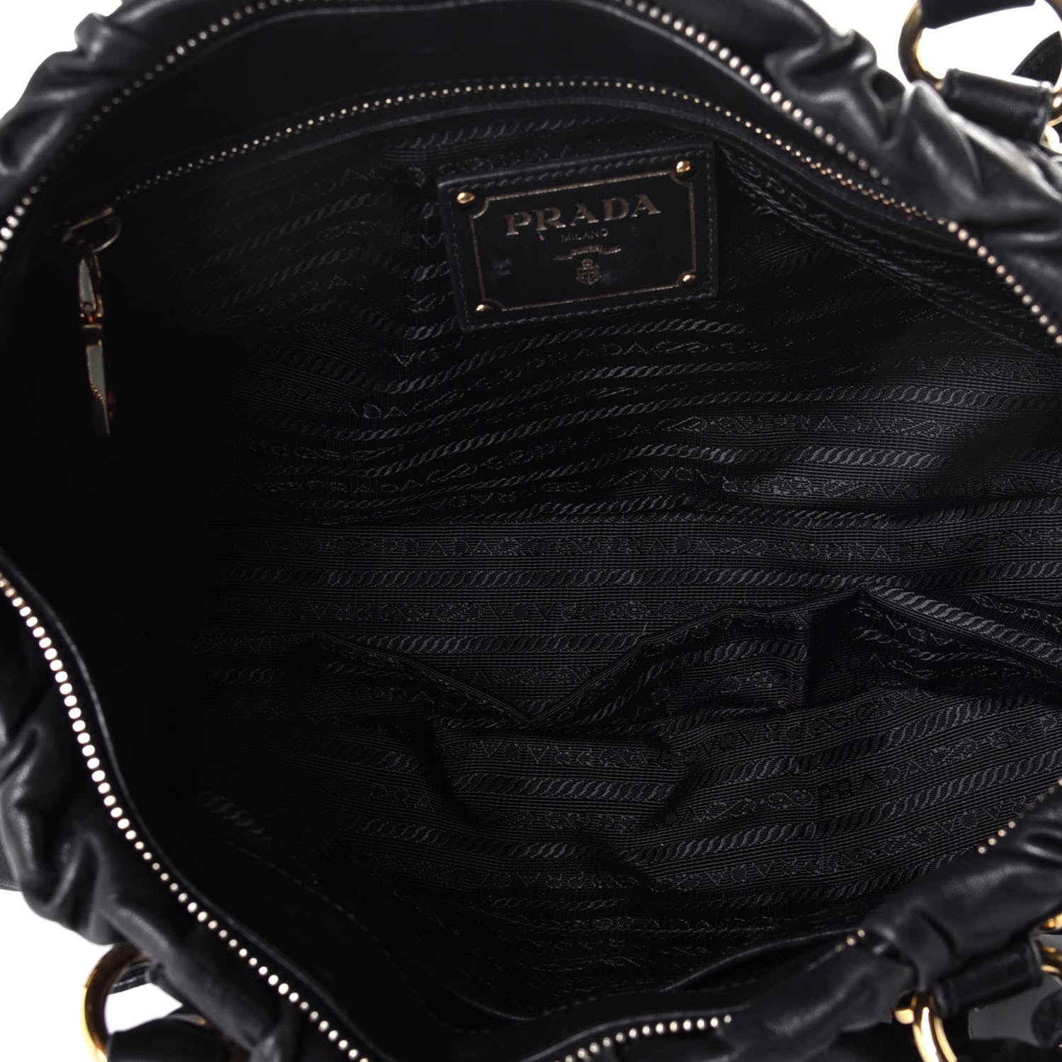 Prada Nappa Gaufre Shopping Satchel Black 6 of 10