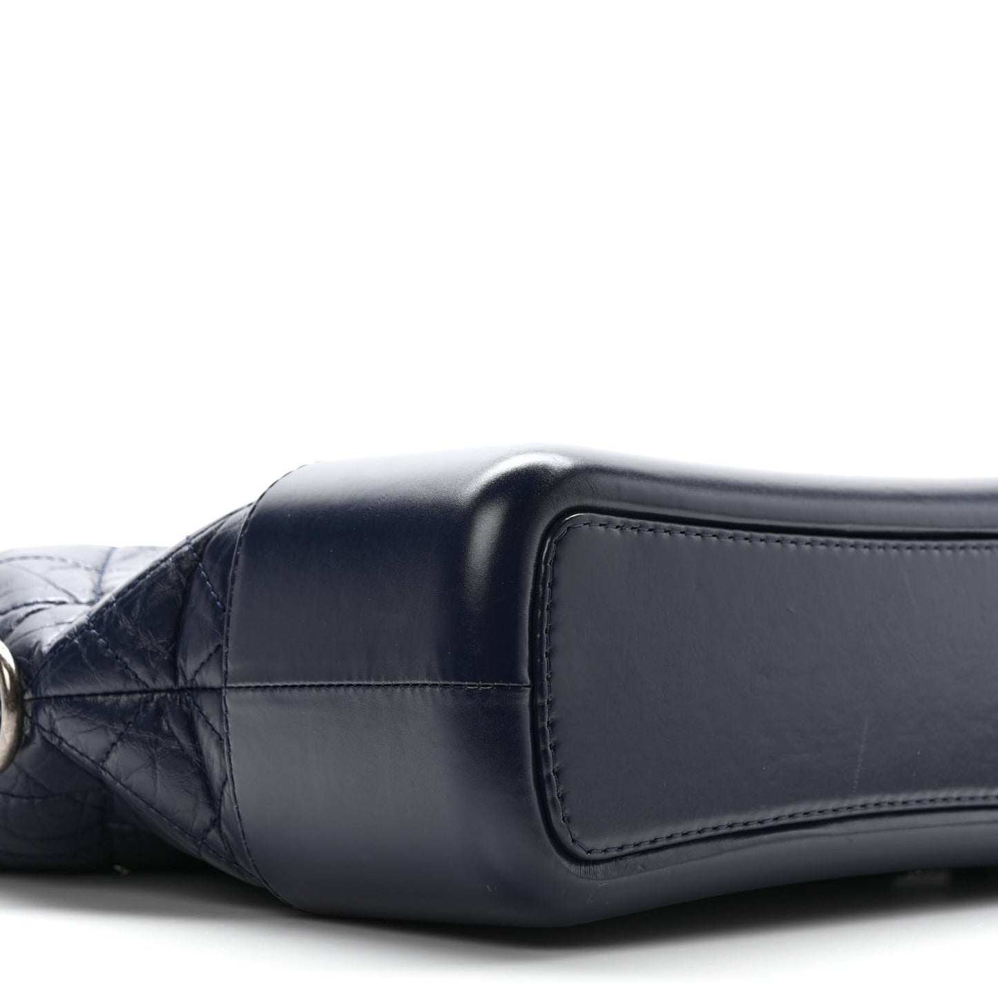 Aged Calfskin Quilted Medium Gabrielle Hobo Dark Navy Blue