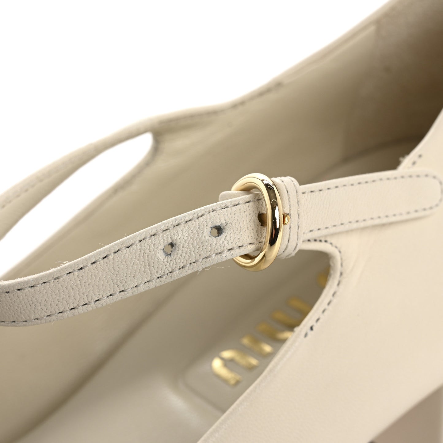 Nappa Mary Jane 40mm Pumps 37 Avorio Black