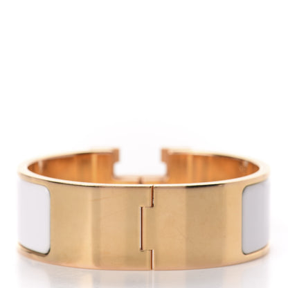 Hermes Enamel Wide Clic Clac H Bracelet PM White 3 of 4