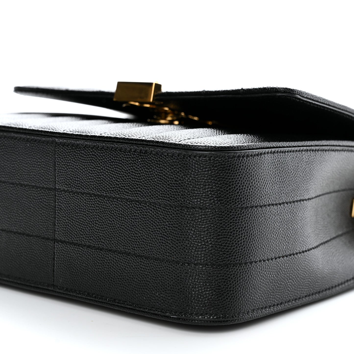 Grain De Poudre Matelasse Monogram Medium Vicky Chain Bag Black