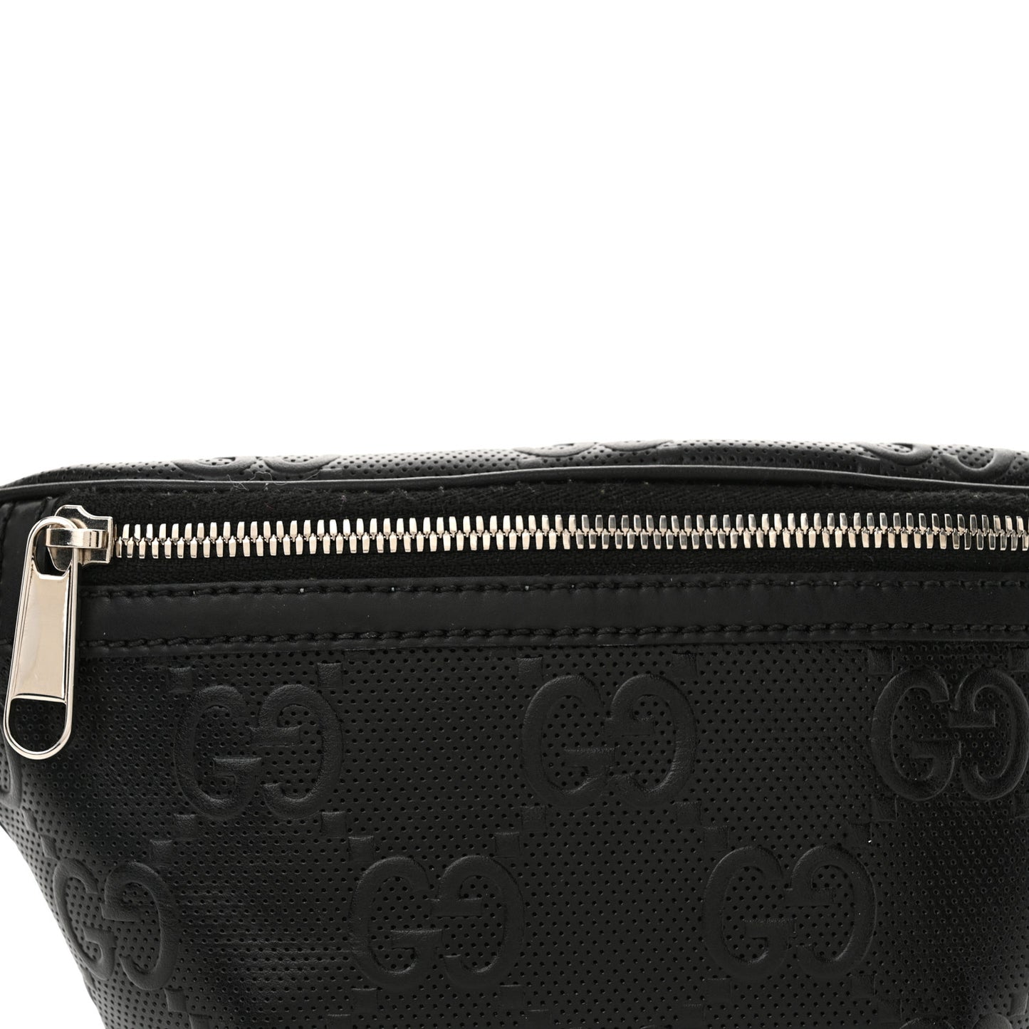 Calfskin GG Tennis Embossed Belt Bag Black