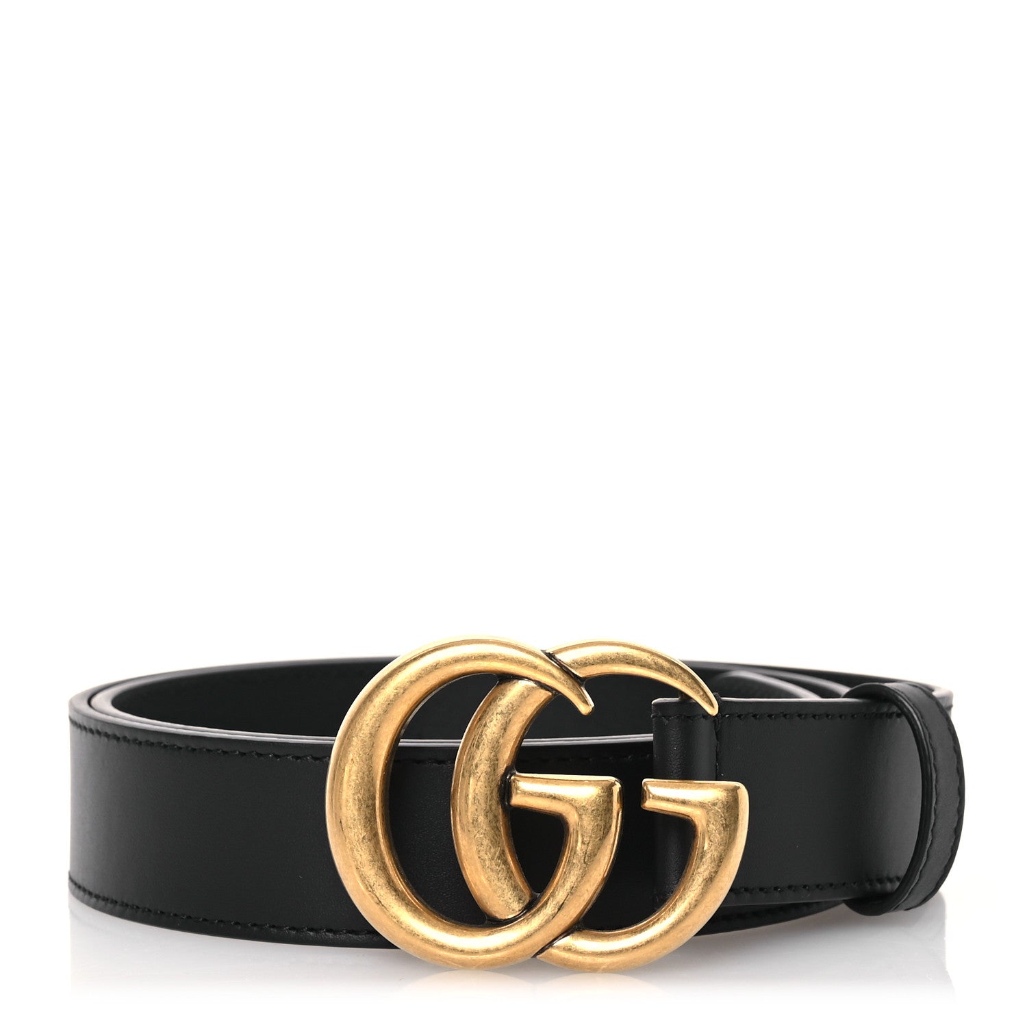 Gucci Plutone Calfskin Double G 30mm Belt 80 32 Black 1 of 7