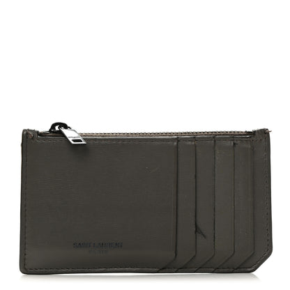 Saint Laurent Calfskin 5 Fragments Zip Pouch Card Holder Fog 1 of 10