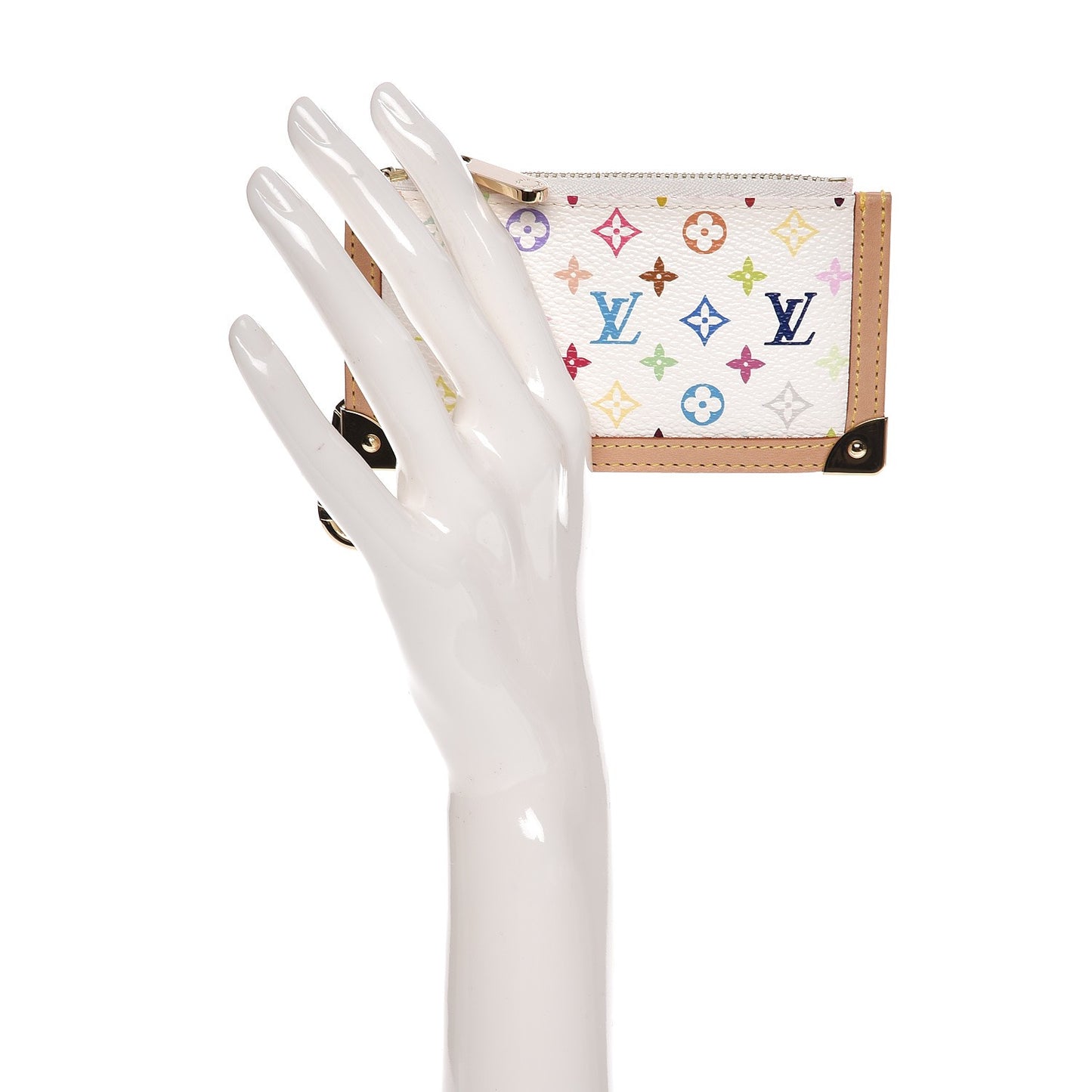 Monogram Multicolor Key Pouch White