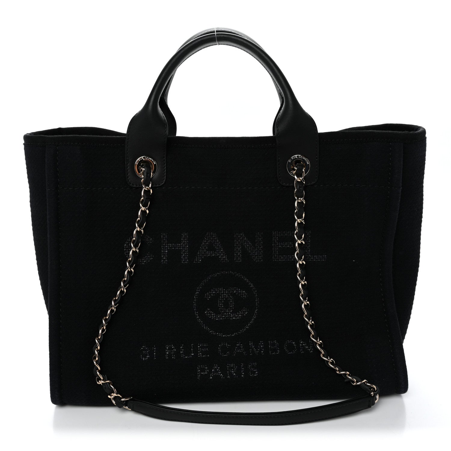 Chanel Mixed Fibers Small Deauville Tote Black 1 of 11