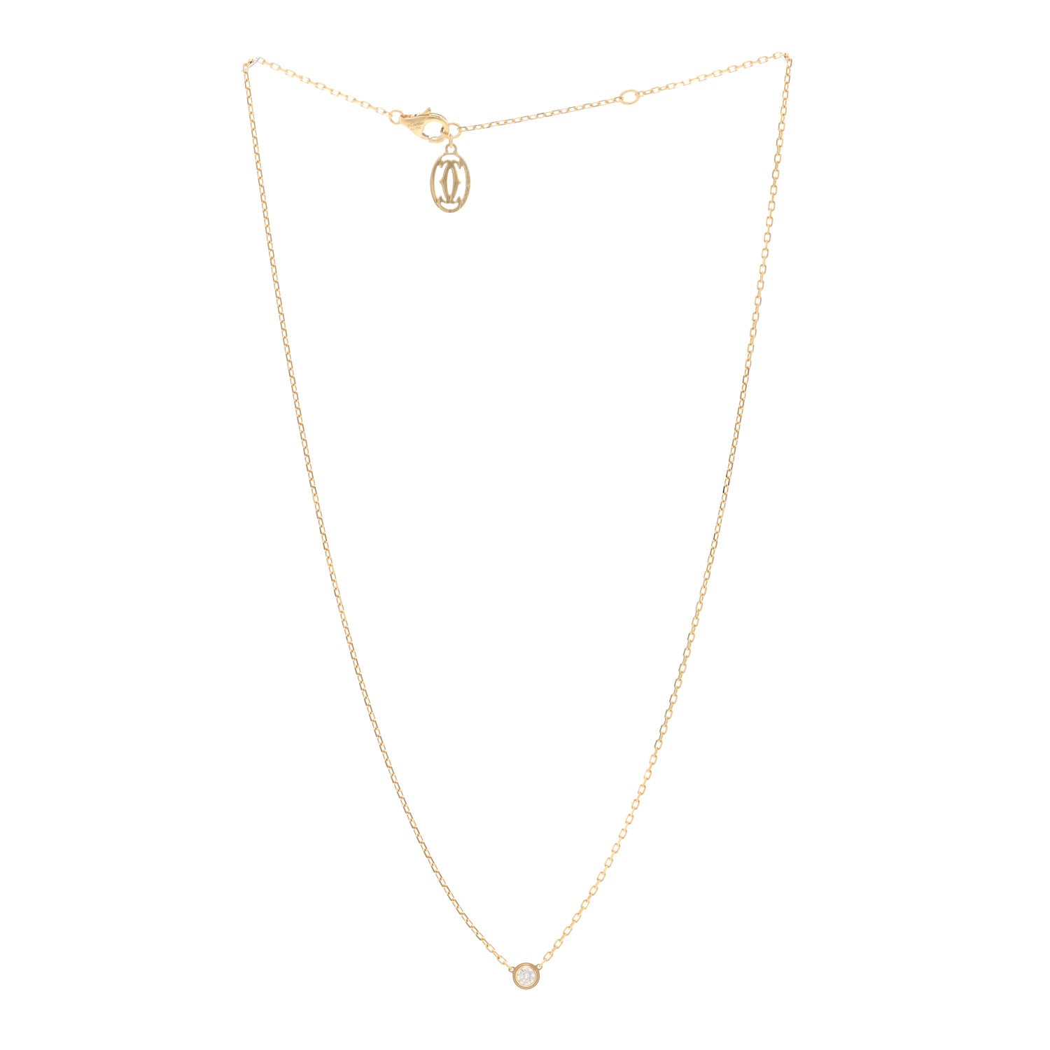 Cartier 18K Yellow Gold Diamond SM D'Amour Pendant Necklace 3 of 5