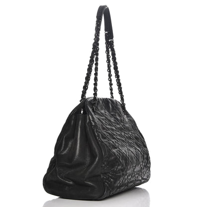 Chanel Iridescent Calfskin Quilted Large Just Mademoiselle Dark Grey 3 of 8