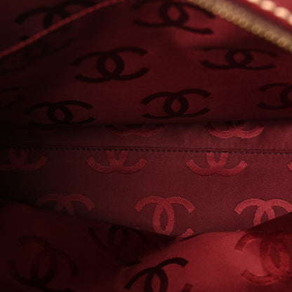 Chanel Calfskin Contrast Stitch Surpique Bowler Red 6 of 11