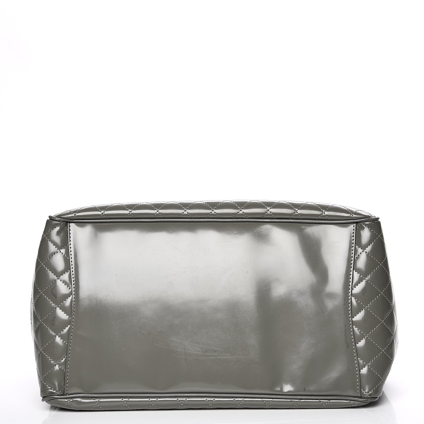 Glazed Calfskin Mademoiselle Lock Kelly Flap Bag Grey